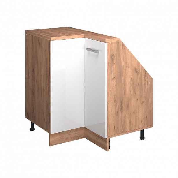 Vicco ŠIKMÁ SKŘÍŇ ROHOVÁ SKŘÍŇKA Rion Bílá vysoký lesk 75.6 x 81.6 cm s 1 dveřmi