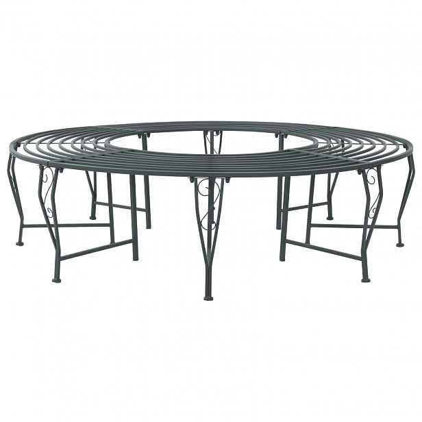 vidaXL Stromová lavička 8 -místná Ø 160 x 44 cm steel Stříbrně šedá