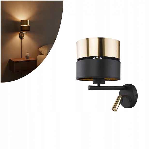 Nástěnná lampa na čtení Hilton Black/gold 2579 Tk Lighting