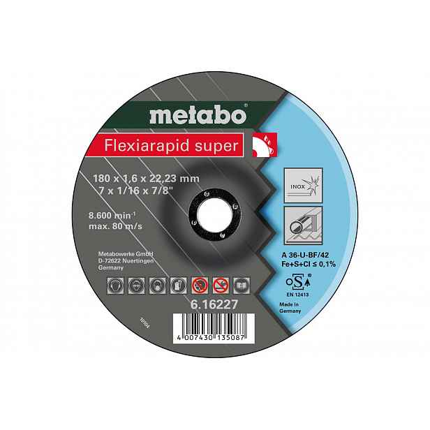 Metabo - Řezný kotouč na nerezovou ocel 180x22,23 mm 616227000