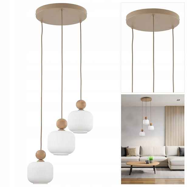 Moderní závěsná lampa Ballo bílá s jemným leskem v obývacím pokoji Tk Lighting