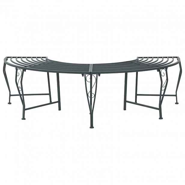 vidaXL Stromová lavička 4 -místná 160 x 80 x 44 cm steel Stříbrně šedá