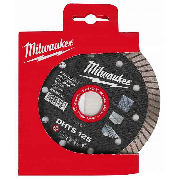 Diamantový kotouč pro řezání kamenných dlaždic 125 x 22,2 mm Dhts Milwaukee