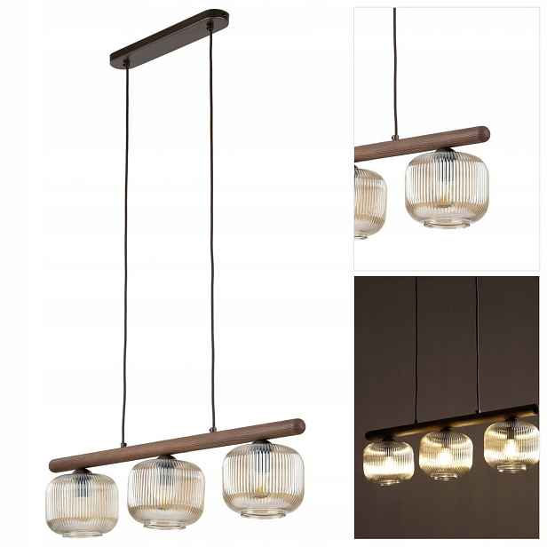 Lampa visí hnědá Salvia klasika vyřezávaná forma v ložnici Tk Lighting