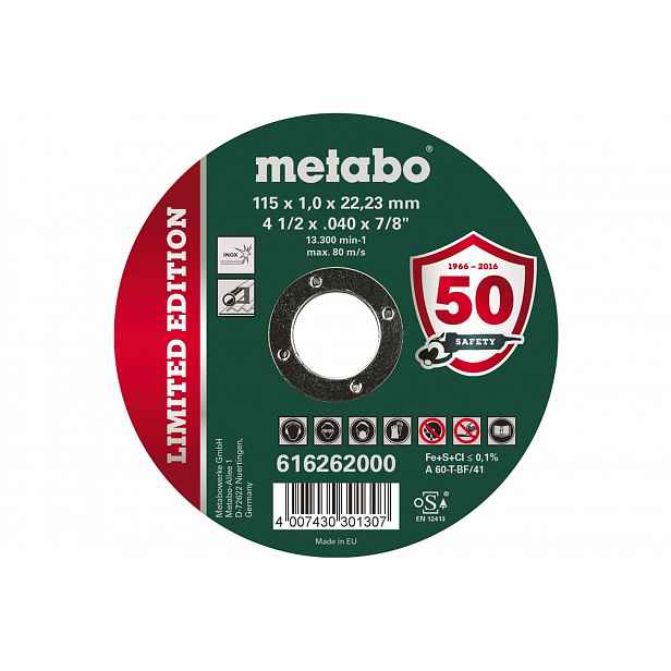 Metabo - Řezný kotouč na nerezovou ocel 115x22,23 mm 616262000