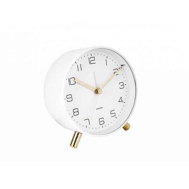 Bílý budík Karlsson Lofty, ø 11 cm