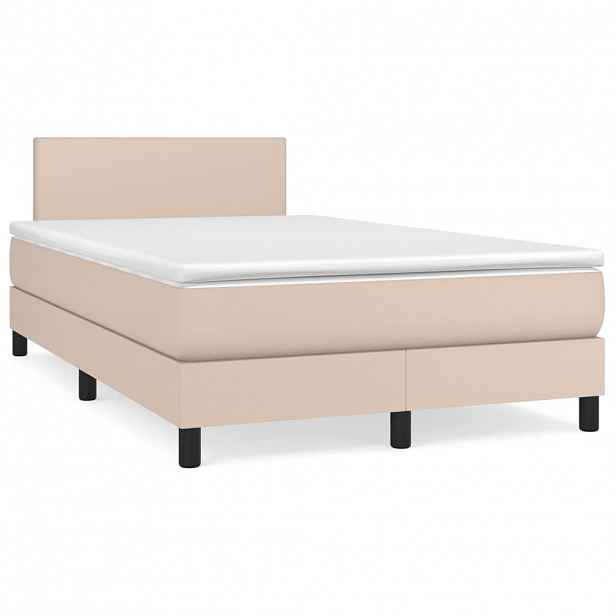 vidaXL Box spring postel s matrací cappuccino 120x200 cm umělá kůže