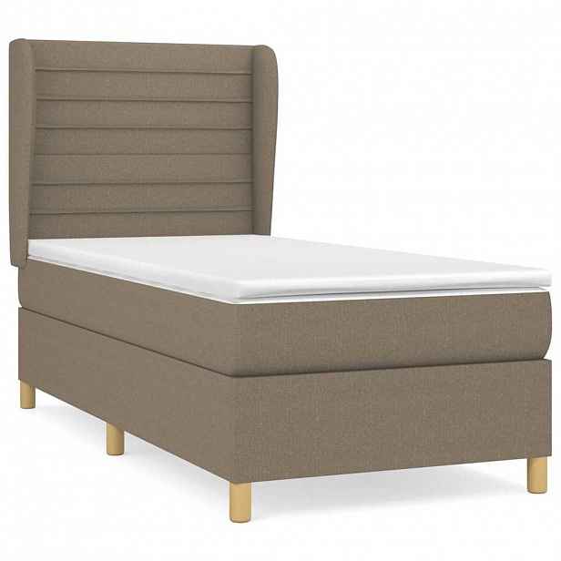 vidaXL Box spring postel s matrací taupe 90x190 cm textil