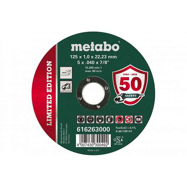 Metabo - Řezný kotouč na nerezovou ocel 125x22,23 mm 616263000