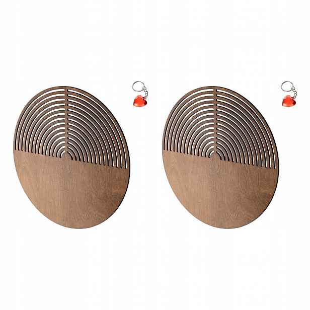 Tk Lighting Sada 2 x nástěnná lampa Lunar Wood 11015