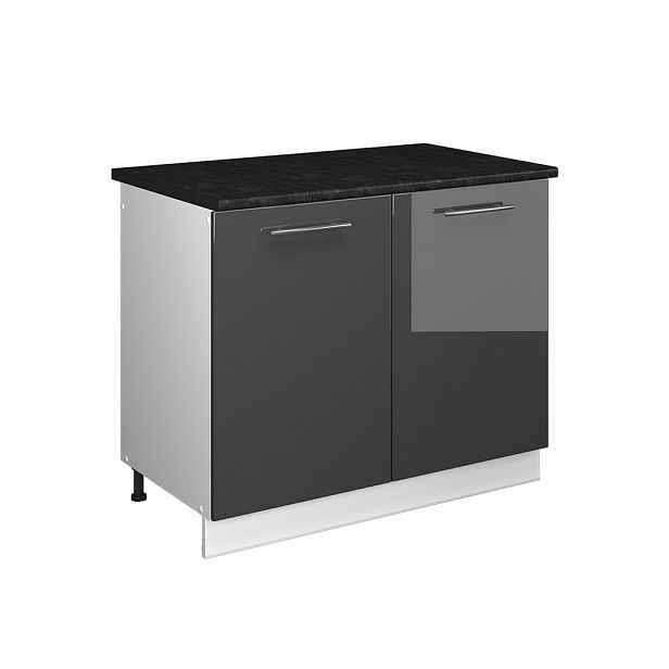 Vicco SKŘÍŇKA POD DŘEZ Fame-Line, Antracitový vysoký lesk/Bílá, 100 cm, PD Antracit