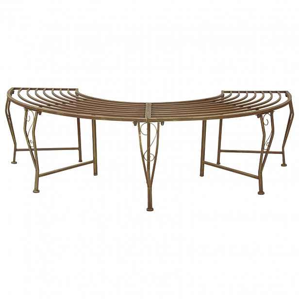 vidaXL Stromová lavička 4 -místná 160 x 80 x 44 cm steel Antická hnědá