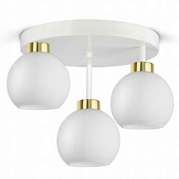 Závěsná stropní lampa Lustr Bílá Skleněné koule Bílé sklo ER3 Led E27