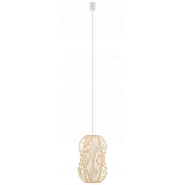 Závěsné svítidlo Puket Bílé Hnědé Abažur 1xE27 26cm Stropní Svítidlo Pokoj