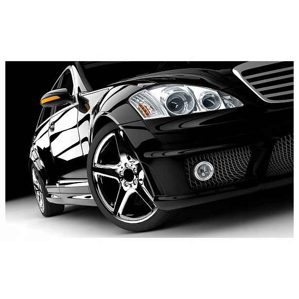 Fototapeta flizelina Mercedes S63 Amg Černý styl a síla 200x140 kruh lepidlo