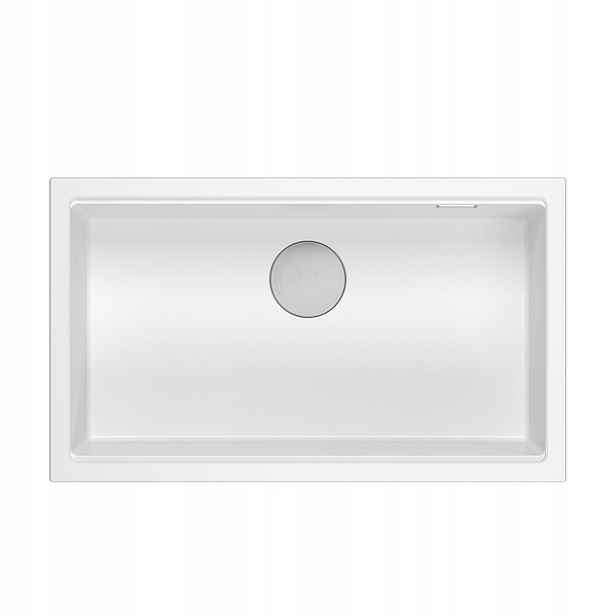 Quadron Logan 110 Jednokomorový dřez 76x44x23,5 cm Bílý Sifon