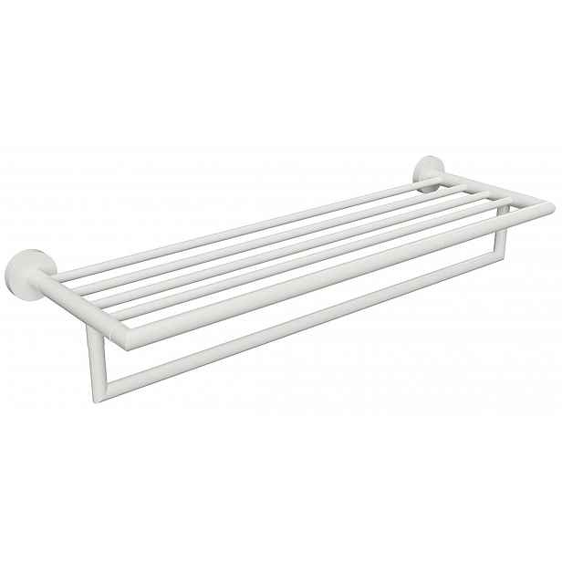 Sapho X-Round - Polička s držákem ručníků, délka 55 cm, bílá XR421W