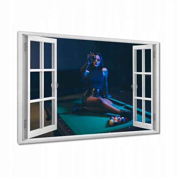 Obrazy 120x80 Kulečník Hra Stůl Bílé Tyče