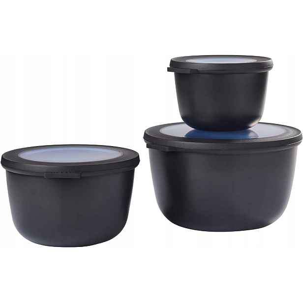 Mepal sada 3 kulatých nádobek, černé, 350 750 1250 ml