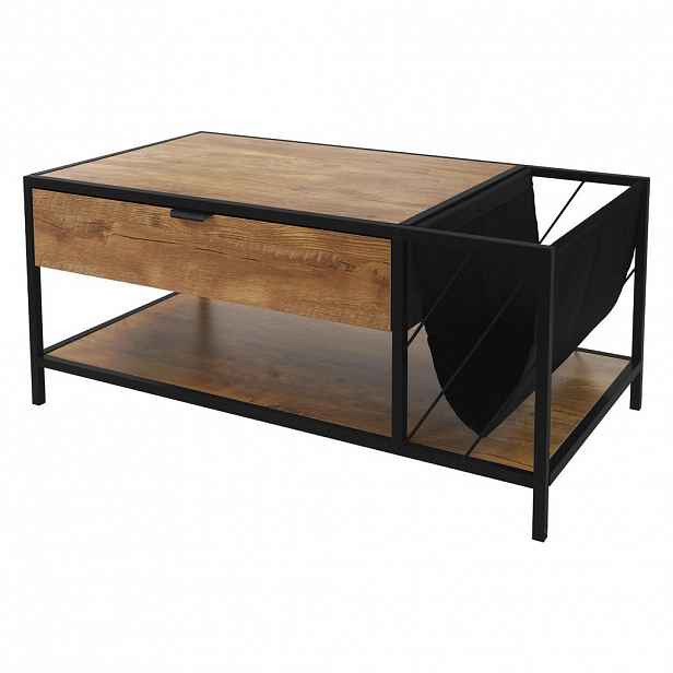 ML-DESIGN KONZOLOVÝ STOLEK 100 x 54 x 45 cm, hnědý dub, ze dřeva s kovovou konstrukcí