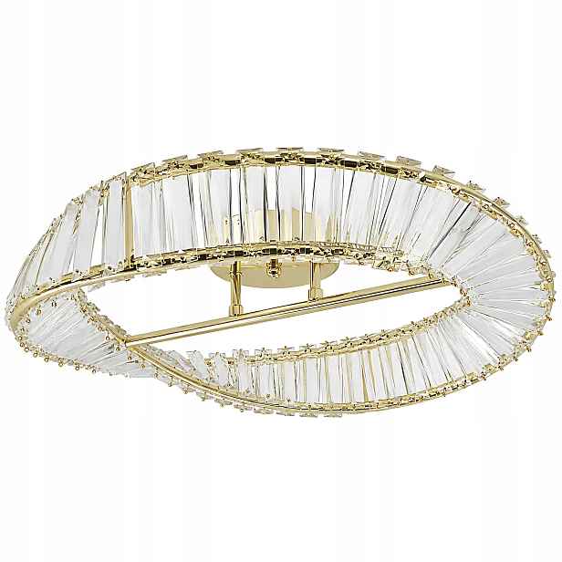Stropní Svítidlo Zlatý Křišťál Geometrický 50 cm Glamour Toolight