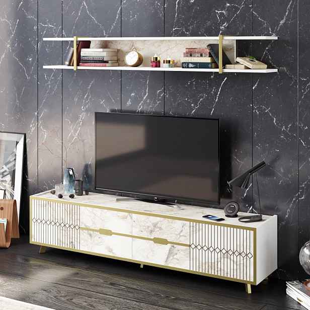 TV stěna / Sestava pod TV Frida - White