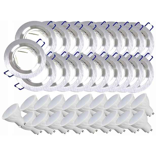 19x Nastavitelná Hliníková Lampa Stropní Lampa Inox Led Žárovky 1,5W