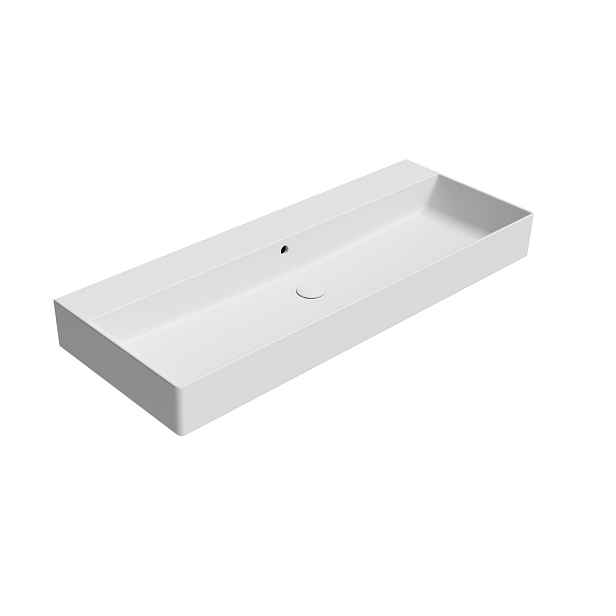 GSI KUBE X keramické umyvadlo 120x47cm, bez otvoru, bílá mat