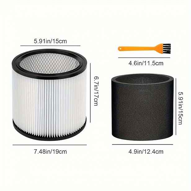 TEMU Výměnná Sada Filtrů pro Vysavač ve Třech Kusech, Příslušenství k Filtrační Mřížce Kompatibilní s Shop-Vac 90350 90304 90333