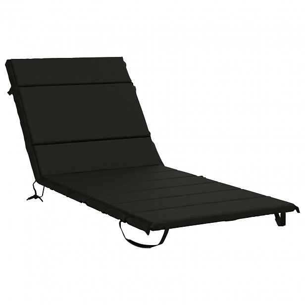 vidaXL Polštář na lehátko GEMERT 100% polyester Černá 200 x 70 x 3 cm