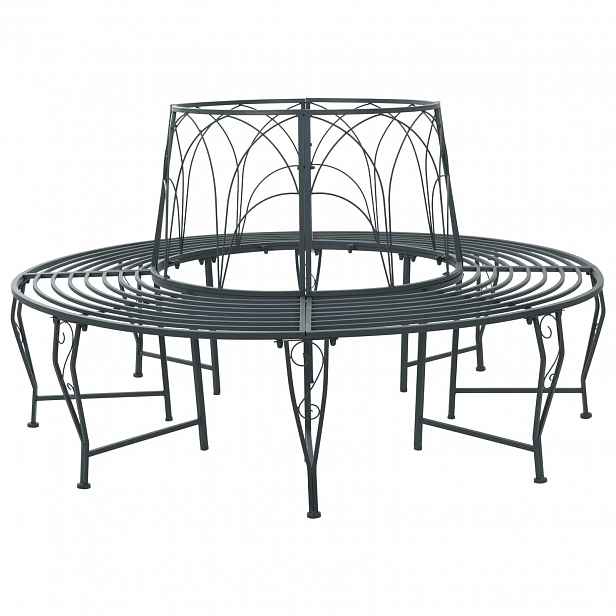 vidaXL Stromová lavička 8 -místná Ø 160 x 89 cm steel Stříbrně šedá