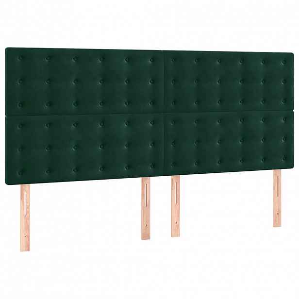 vidaXL Čelo postele tmavě zelené 160x5x118/128 cm sametové