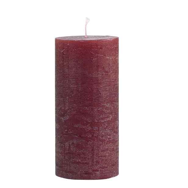 Červená široká svíčka Macon Rustic red - Ø 7*20cm/ 80h Chic Antique