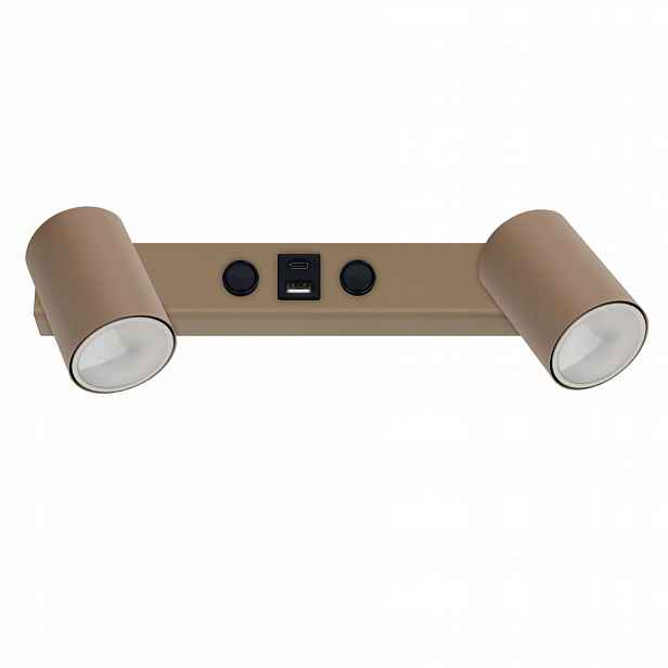 Nástěnné svítidlo s reflektory s konektory Usb typu A a C a vypínači Nex Sabia 1