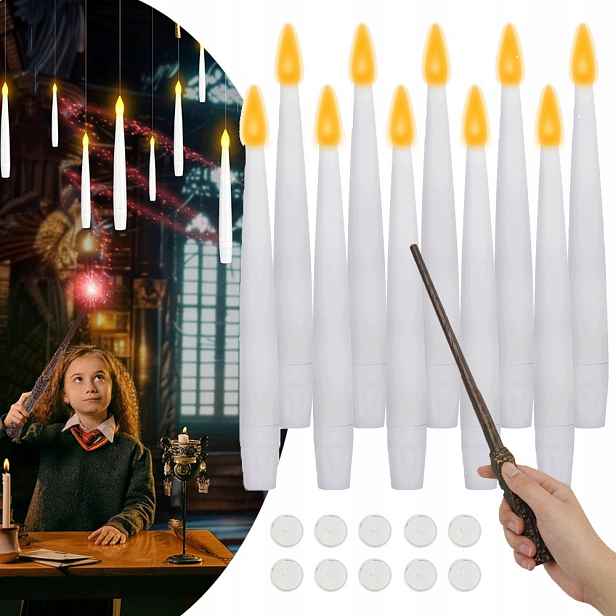 10 X Stolní Led Svíčka Závěsná Bílá Svíčka Magický Dálkový Ovladač Sada