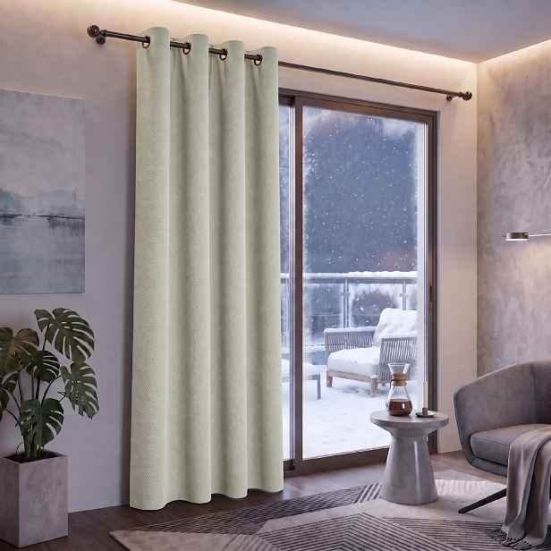 Termoizolační blackout závěs POLAIRE smetanový 135×260 cm na kroužky