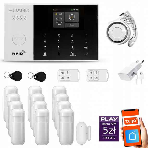 Bezdrátový alarm WiFi Gsm 4G, Tuya, sada alarmu Huxgo HXA005 R12PS