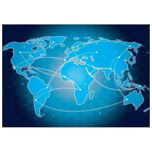 Fototapeta Mapa světa Globální síť spojení 416x254 bílá modrá lepidlo