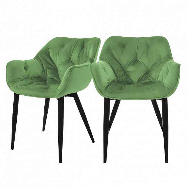 ML-DESIGN JÍDELNÍ ŽIDLE, sada 2 ks, šalvějový samet