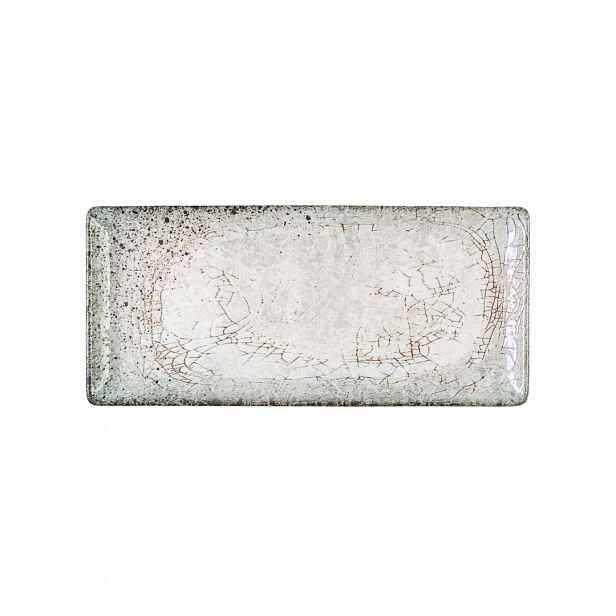 Porcelánová obdélníková mísa šedá plochá Wilmax 33 x 15 cm