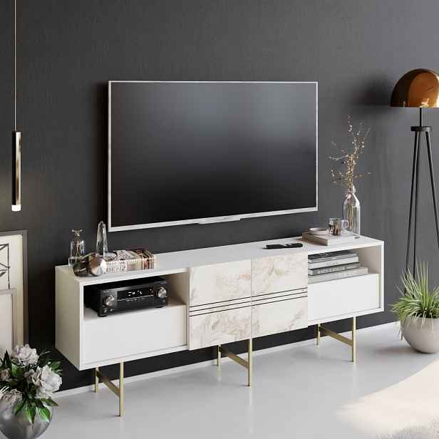 TV stolek Derin - White