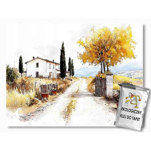 Fototapeta Flizelina Krajina Itálie Toskánsko Dům Hory Podzim 254x184 130g