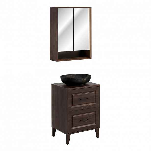 Petits-meubles KOUPELNOVÝ NÁBYTEK 60cm Moka 2er-Set Dřevo