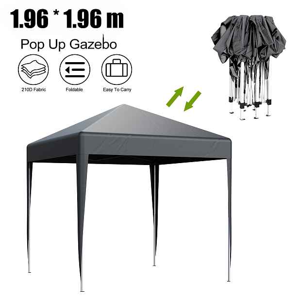 TEMU 1 ks, Skládací stan 1,96*1,96 m bočními stěnami, Party stan, Prístřešek pro auto, UV ochrana, Výškově nastavitelný, s přenosnou taškou, pro