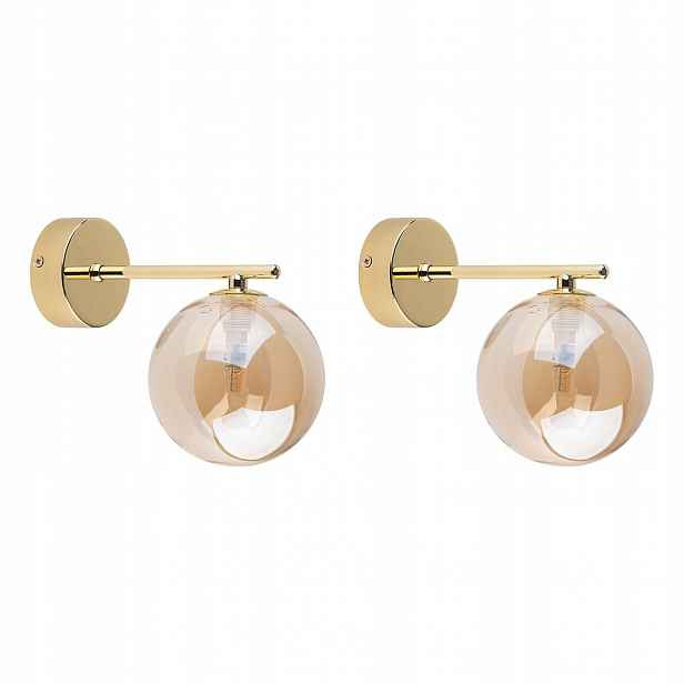 Tk Lighting Sada 2 x nástěnných svítidel Lampa Svítidlo Žlutá Zlatá Estera