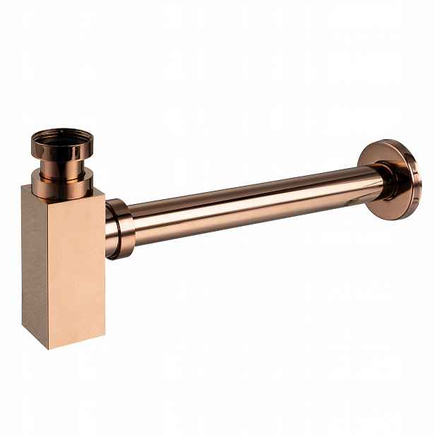 Umyvadlový Sifon Čtvercový Lahvový Rose Gold model 1 Aquauno