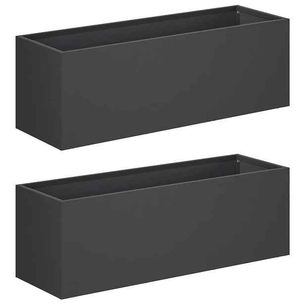 vidaXL Zahradní pěstebník 2 ks Černá 40 x 20 x 20 cm