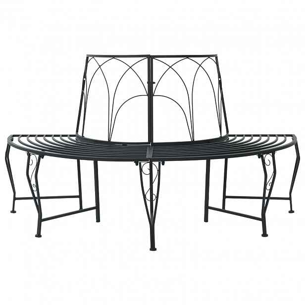 vidaXL Stromová lavička 4 -místná 160 x 80 x 89 cm steel Černá