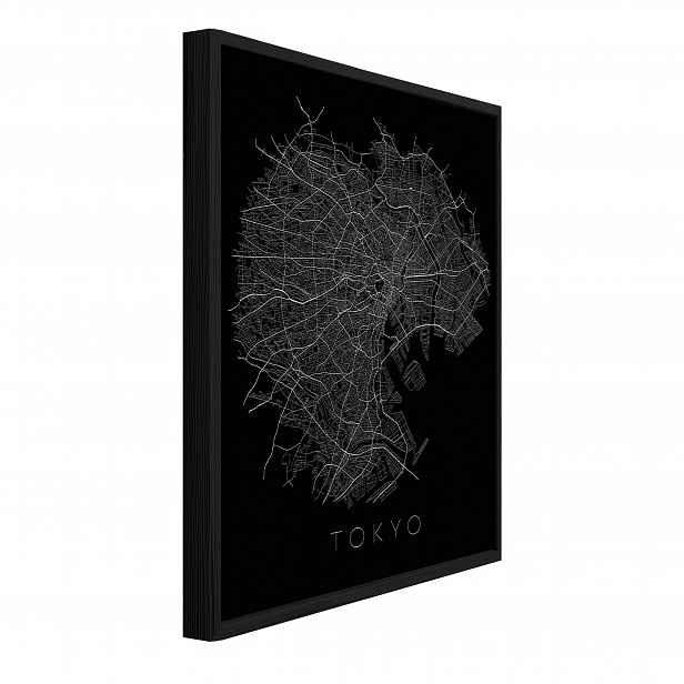 3D Obraz V Rámečku Město Tokio Ulice Černobílá Architektura Černá 90x60