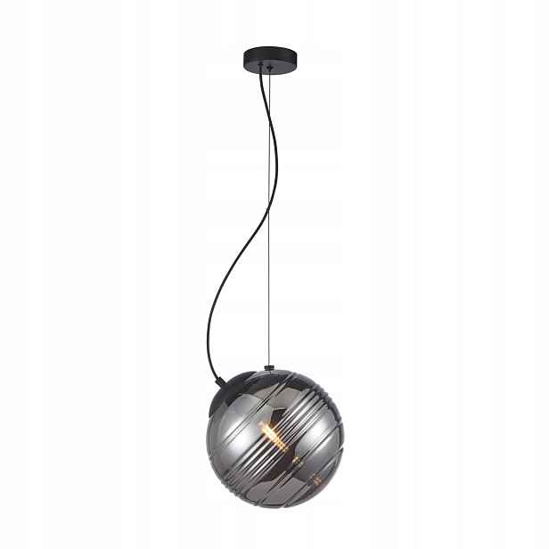 Moderní závěsná lampa Perona Italux, kulatá černá, 1xE27, 60W